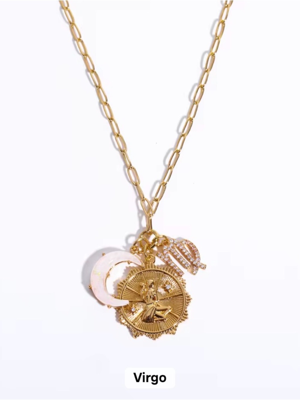 Gold Zodiac Coin Necklace (Pick 1) - Picture 7 of 10